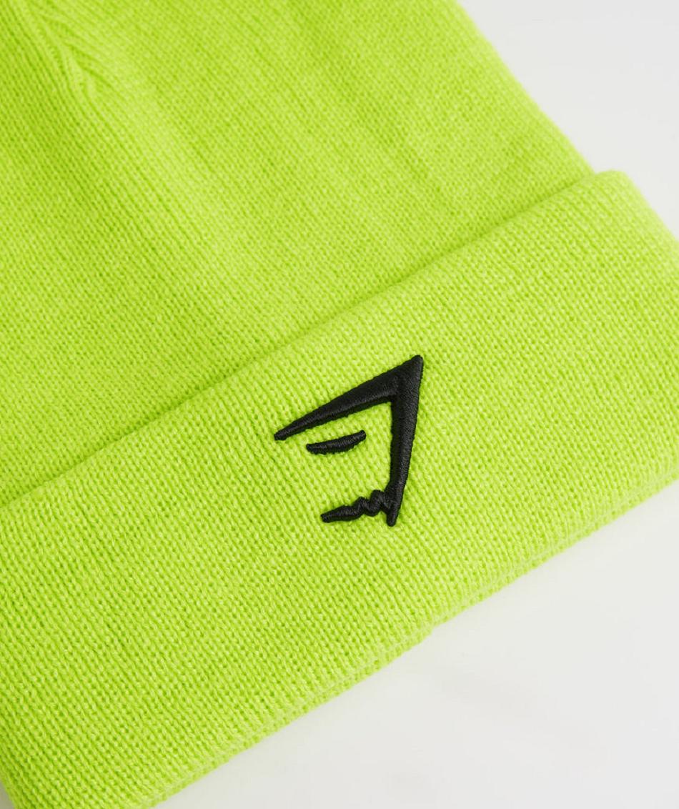 Czapki Damskie Gymshark Sharkhead Beanie Zielone | PL 2104MQZ